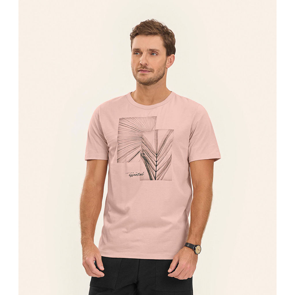 Camiseta Meia Malha Masculina Diametro Rosa