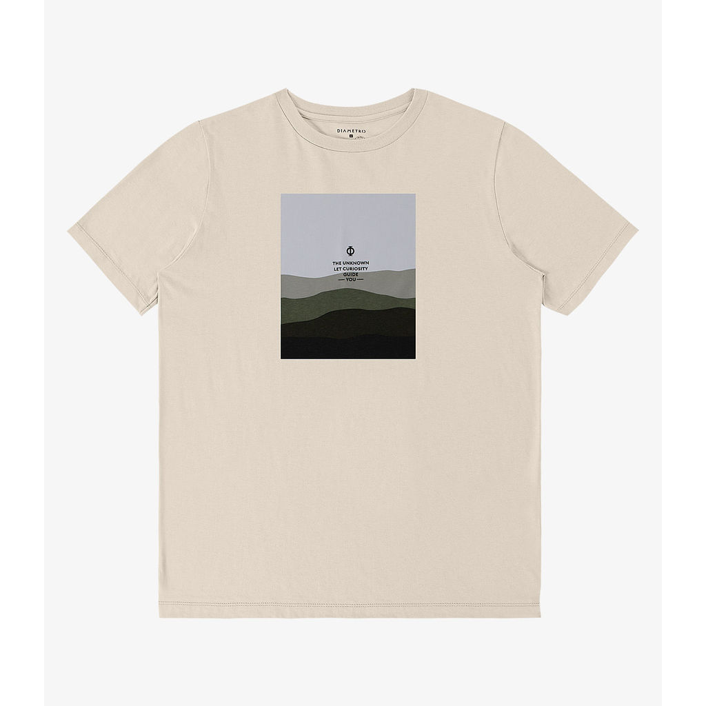 Camiseta Meia Malha Masculina Diametro Bege