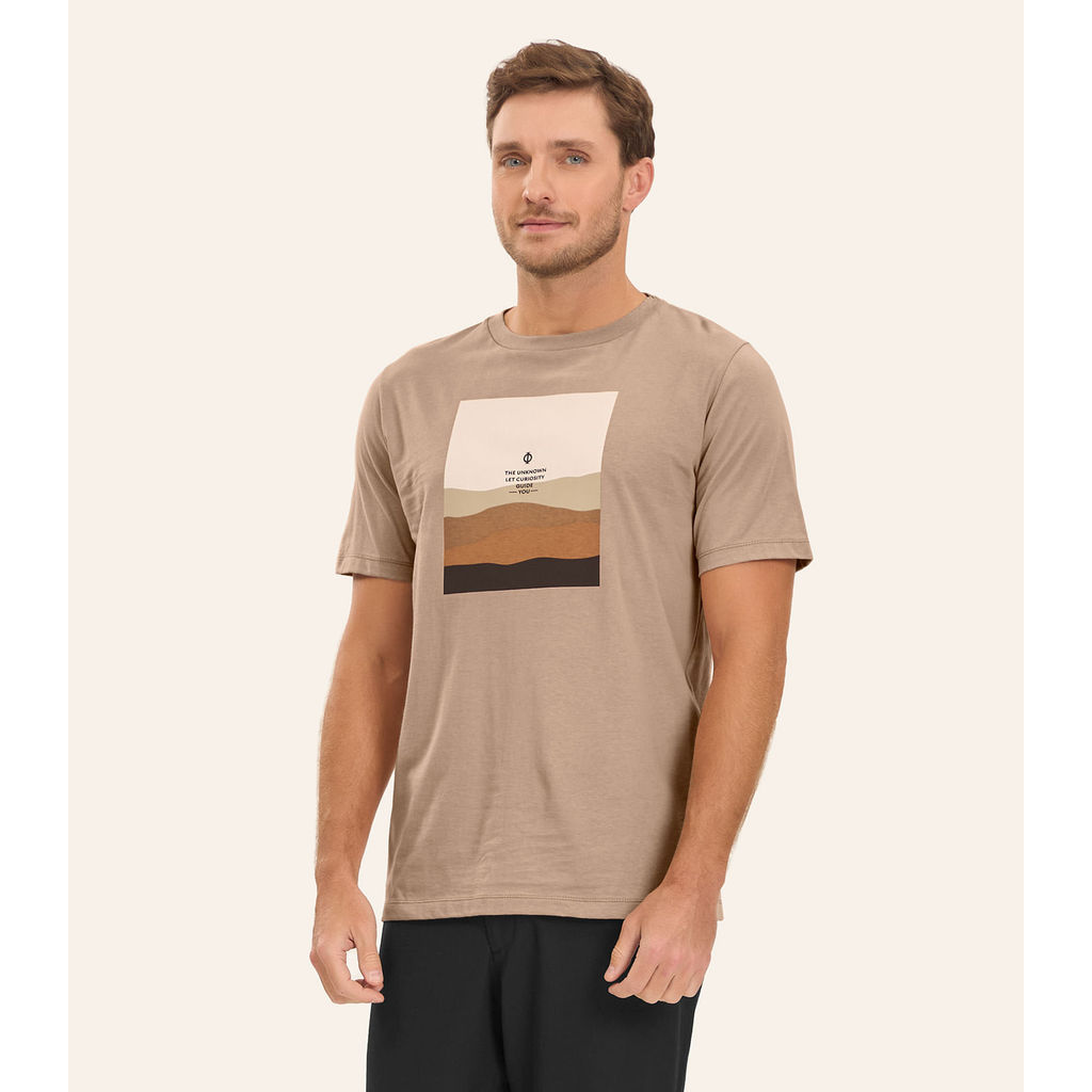 Camiseta Meia Malha Masculina Diametro Marrom