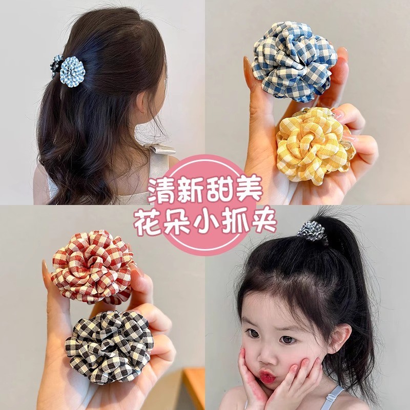 Malha flor Grab clip feminino novo estilo pequeno tubarão clipe de volta cabeça grampo de cabelo pequeno grampo de cabel