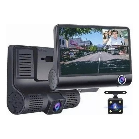 Camera Veicular Automotiva Gravação Full Hd Frontal Ré Lcd 4 kp-s132