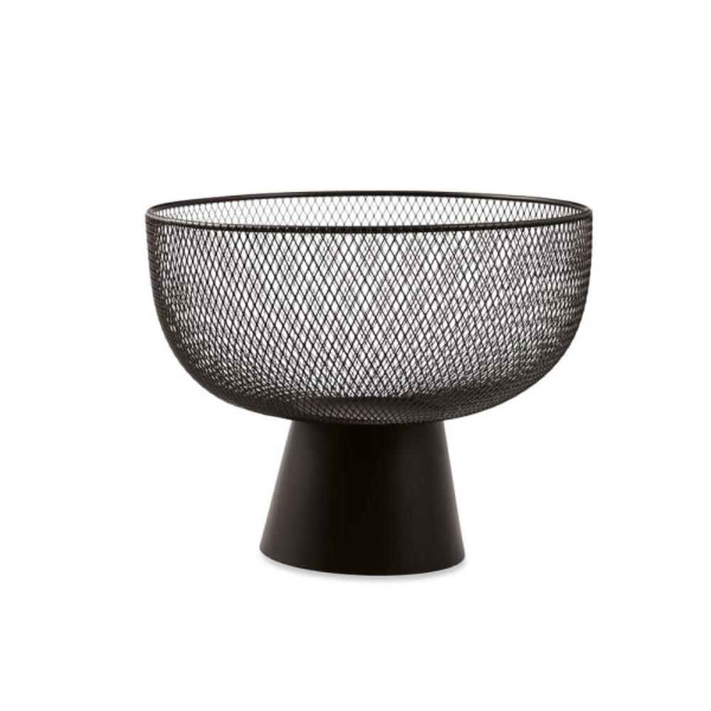 Centro De Mesa Com Pé Em Metal Preto 30x24cm Mart