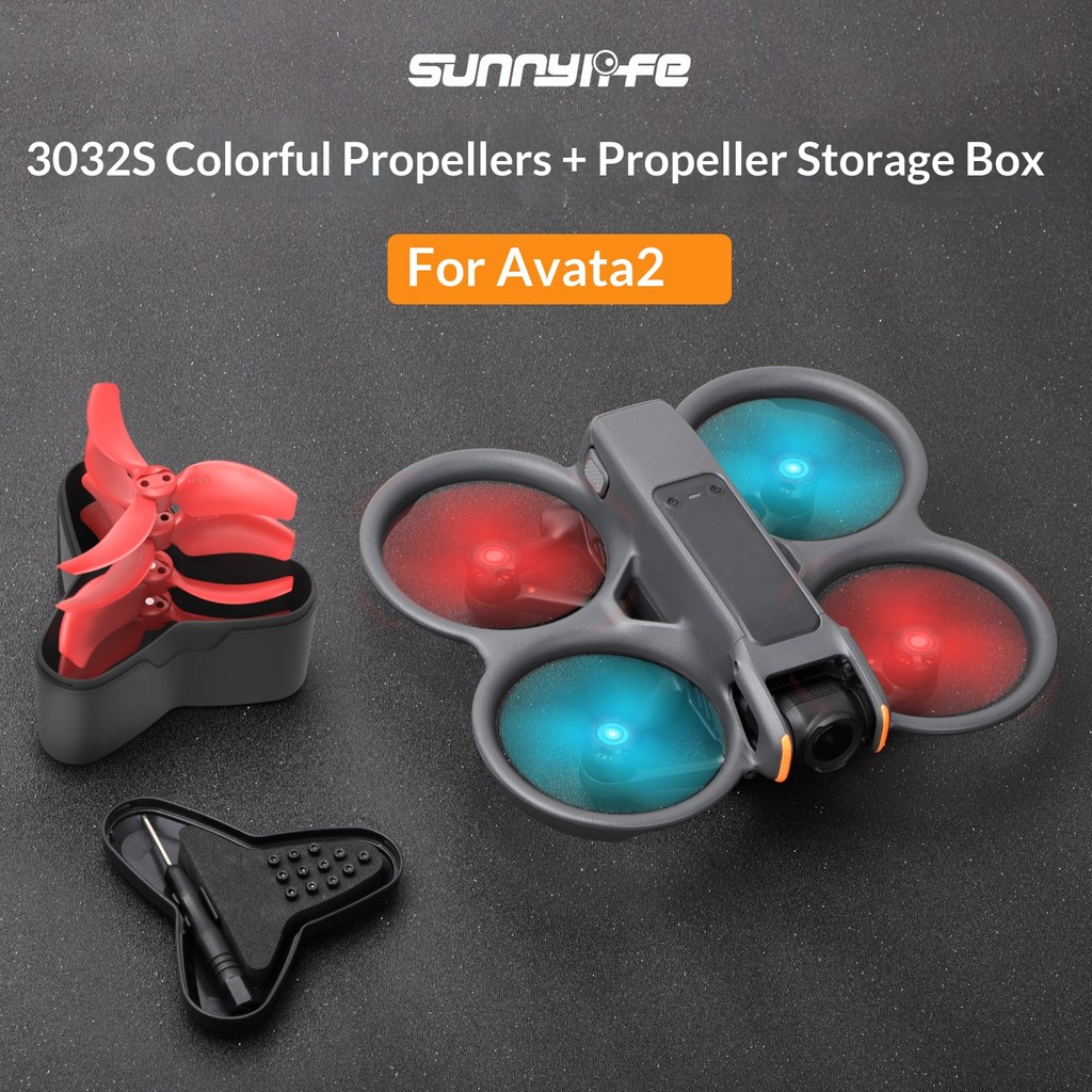 Sunnylife adequado para DJI Avata 2 caixa de armazenamento de lâmina de hélice colorido pequeno leve acessórios de asa