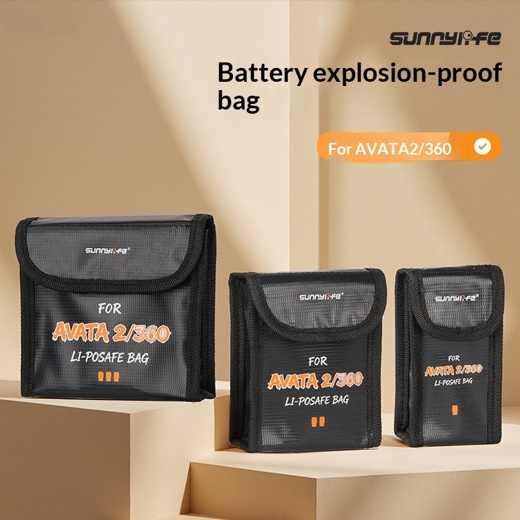 Sunnylife adequado para DJI avata 360/avata 2 bateria à prova de explosão saco de armazenamento de segurança de bateria