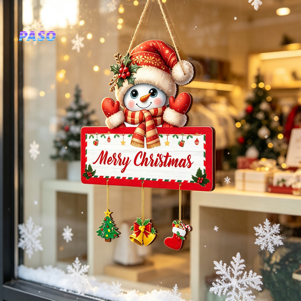 Christmas Tree Hanging Decor Wooden Ornaments Winter Sign Elk Snowman Holiday Door Festive Plaque for Home for Southeast