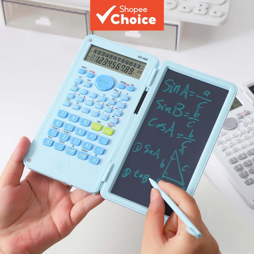 Calculadora Científica com Quadro de Escrita, Display de 2 Linhas, Calculadora de Engenharia Multifuncional para