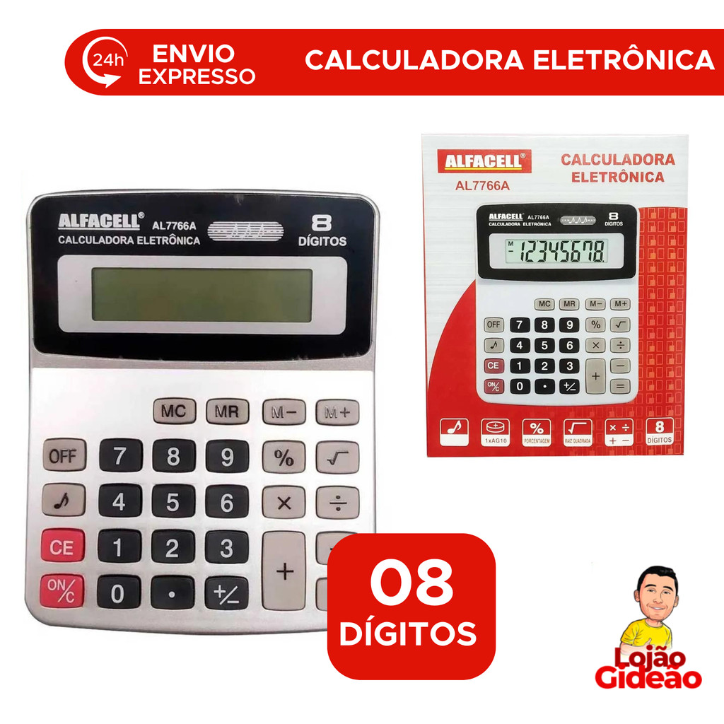 Calculadora De Mesa Escritório Display Simples Eletrônica Comercial