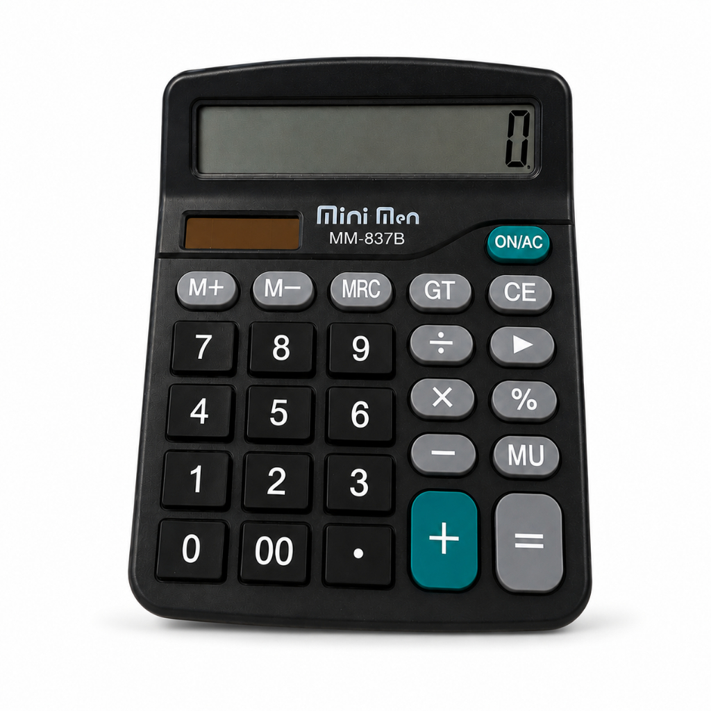 Calculadora Eletrônica Digital de 12 Dígitos - Display Largo e Teclas Responsivas