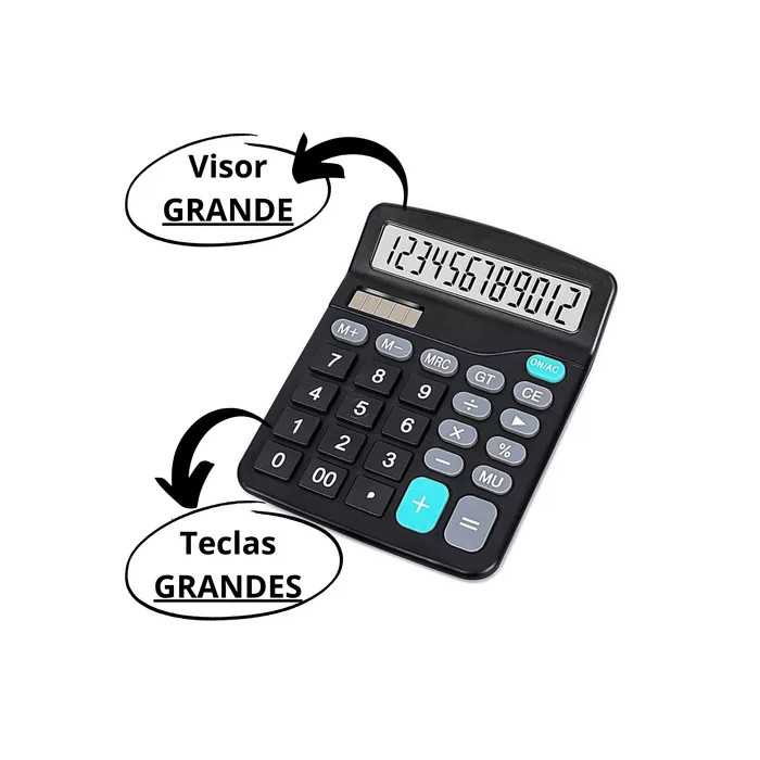 Calculadora Mesa Escritório Número Display Grande 12 Dígitos