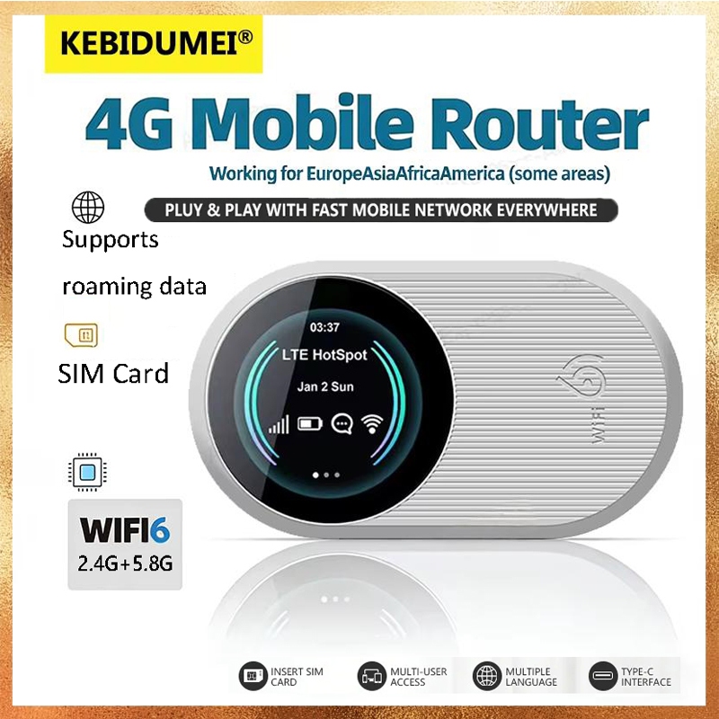 Roteador Móvel M10 Pro WIFI6 4G Com Suporte Para Cartões SIM De Banda Dupla Dados Roaming Monitor De Fluxo Em Tempo Real