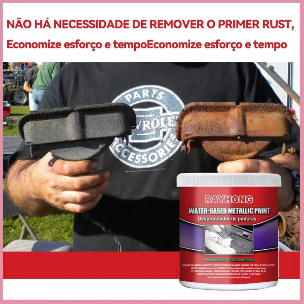 Conversor De Ferrugem À Base De Água Chibel 300g E Tinta Protetora-Barreira Não Porosa , Pasta Removedora De Primer
