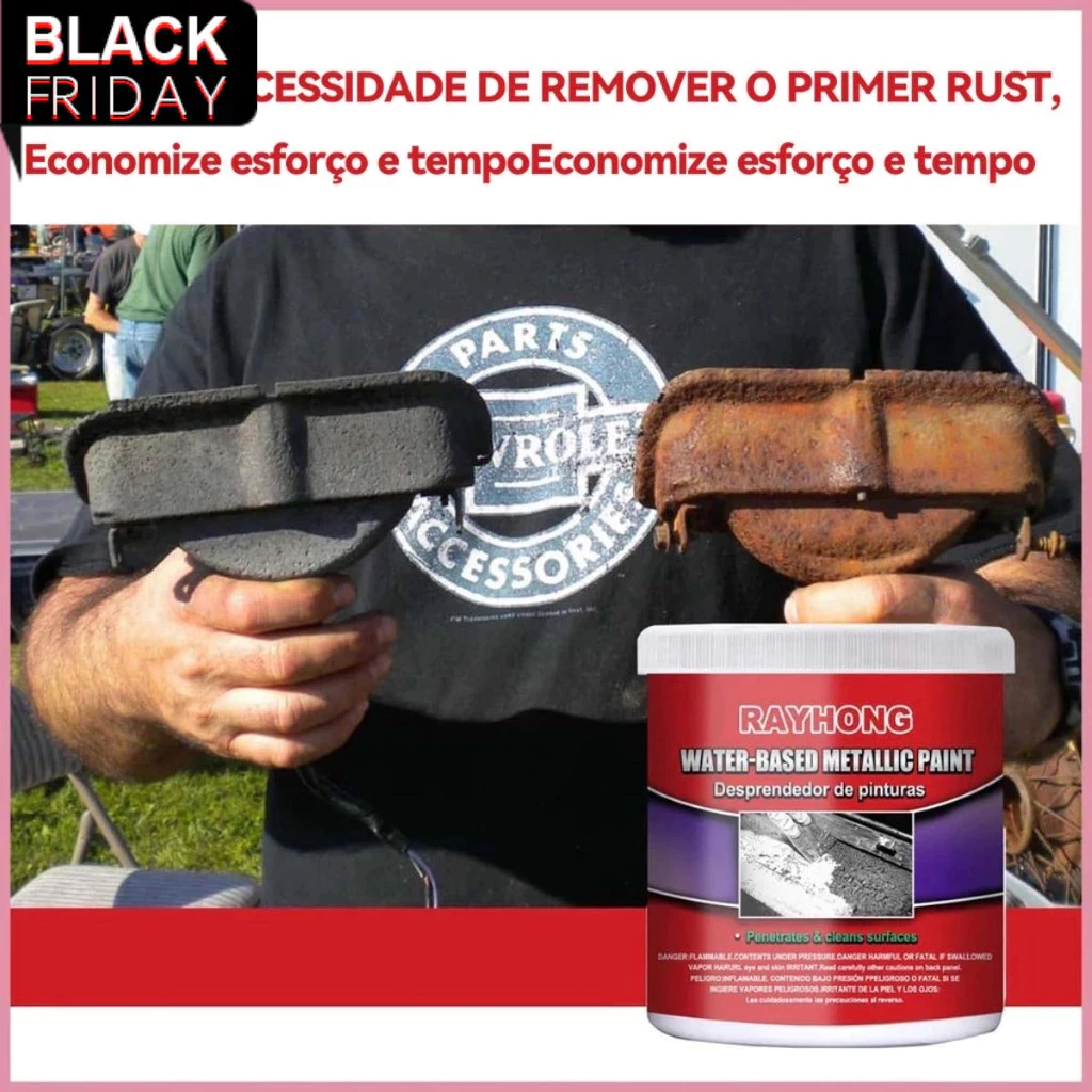 Conversor De Ferrugem À Base De Água Chibel 300g E Tinta Protetora-Barreira Não Porosa , Pasta Removedora De Primer