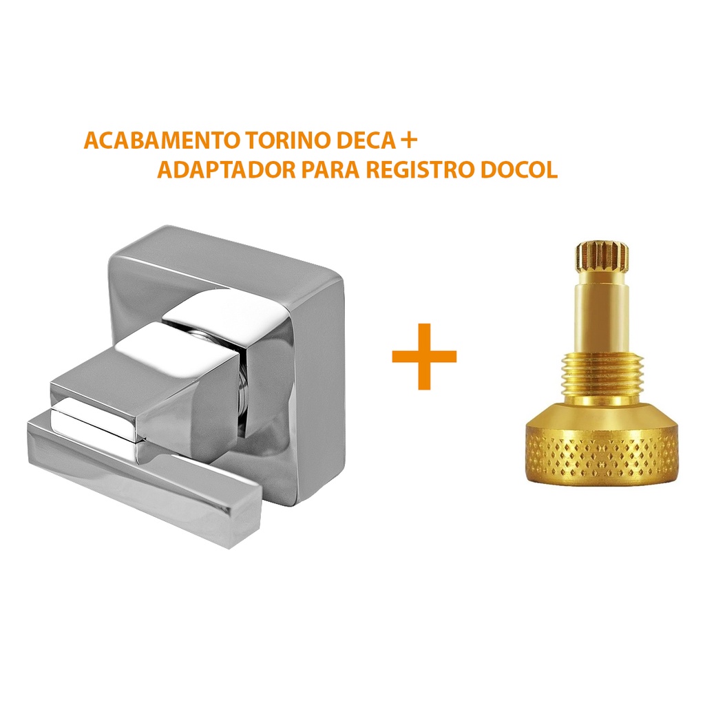 ACABAMENTO REGISTRO 1/2 3/4 OU 1 PADRÃO DECA - TORINO 1416 + ADAPTADOR DOCOL