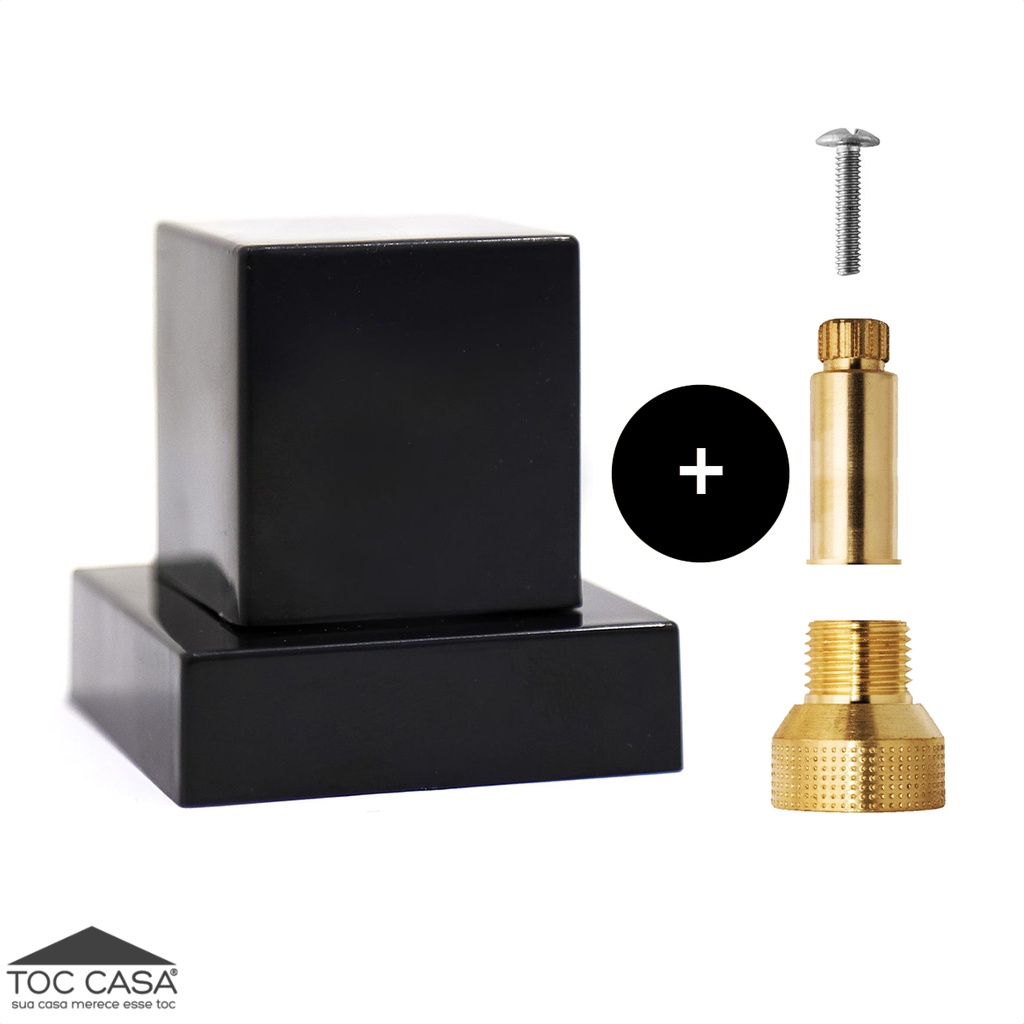 Acabamento Registro 1/2 3/4 Ou 1 Padrão Deca - Pisa Black 1510 + Adaptador Fabrimar