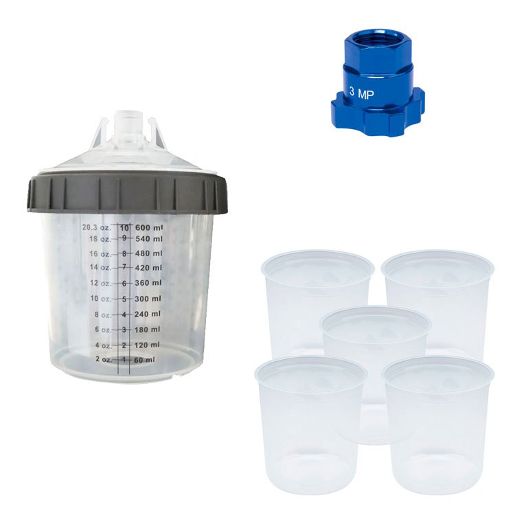 Kit Para Pistola de Pintura SPW 1 Caneca Completa + 01 Adaptador + 05 Refil Camisa
