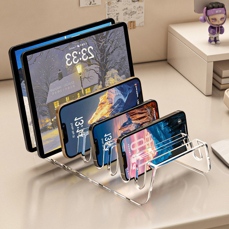 Caixa de armazenamento do telefone móvel multi-grade transparente acrílico Tablet suporte Desktop multi-mesa Rack de arm