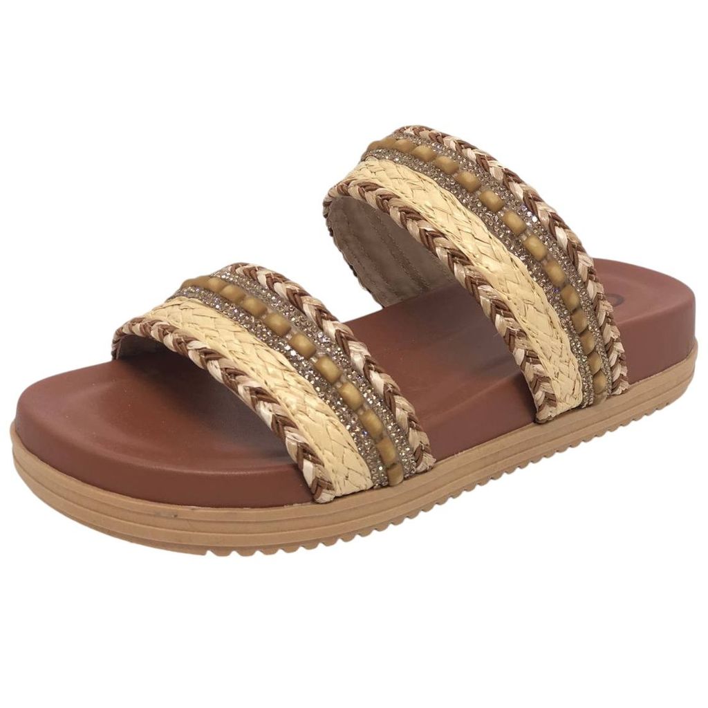Chinelo Papete Feminino Flatform Rústico Cacci
