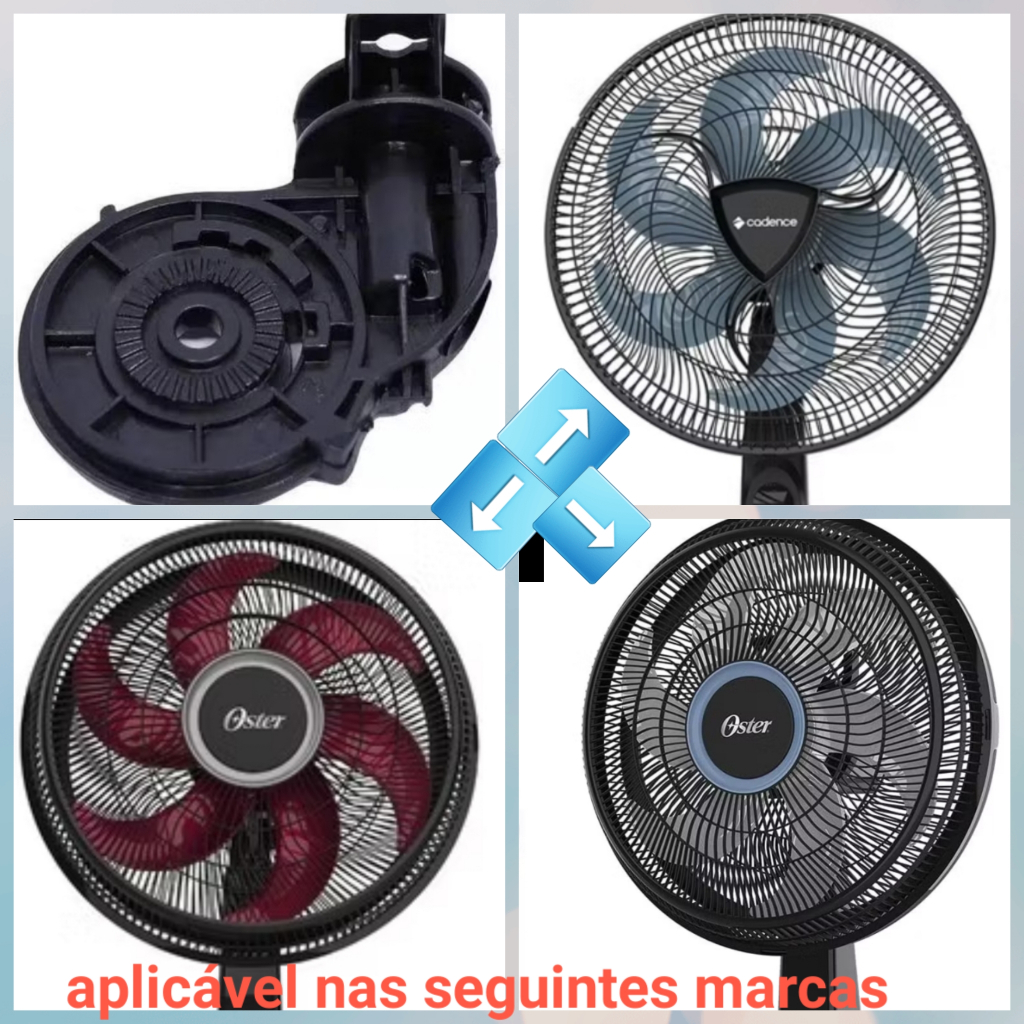 Suporte do Motor Pescoço p/ Ventilador Cadence Oster Vtr461 Vtr407 Vtr870 Vtr865 Vtr409 Vtr869 OVTR480 OVTR881