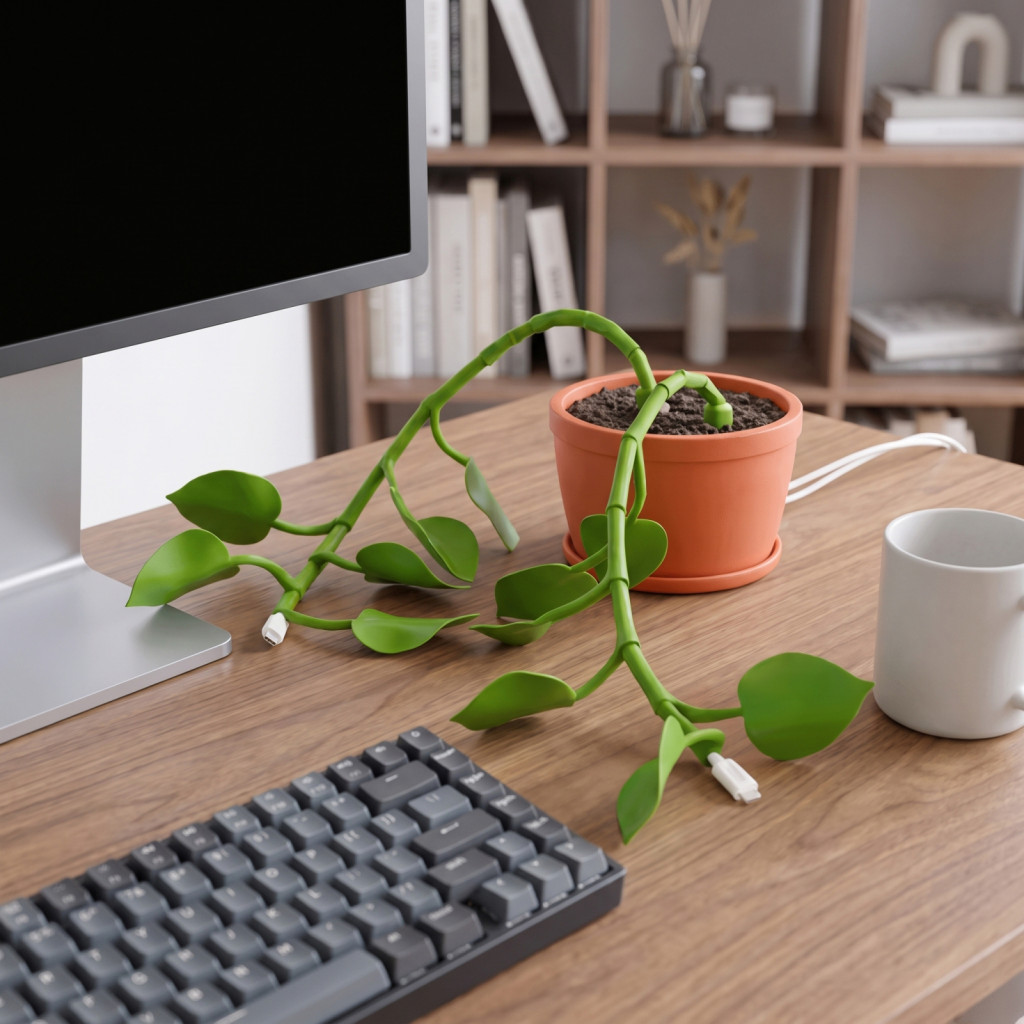 Plant Climbing Wall Clips Vine Cable Management 6pcs Green Leaf Organizer Reusable Shaped Cord Holders Decorative Mounte