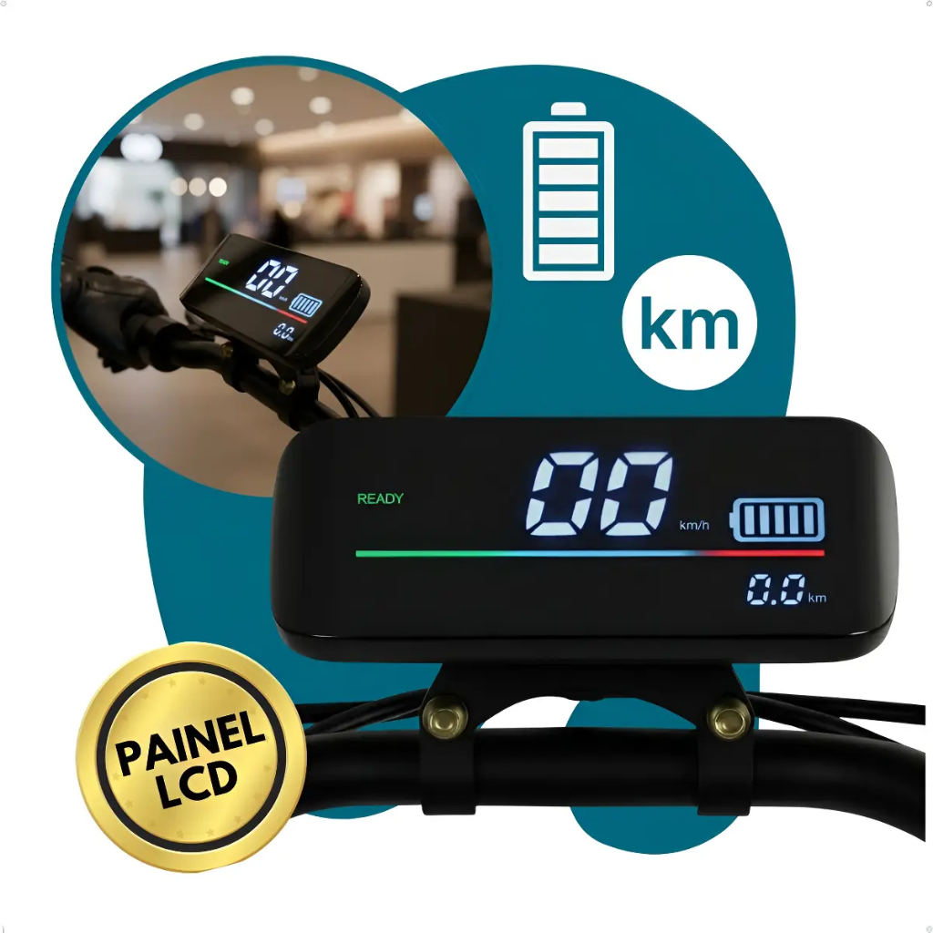 Painel Lcd Led Para Scooter Elétrica Citycoco X10 X11 Preto