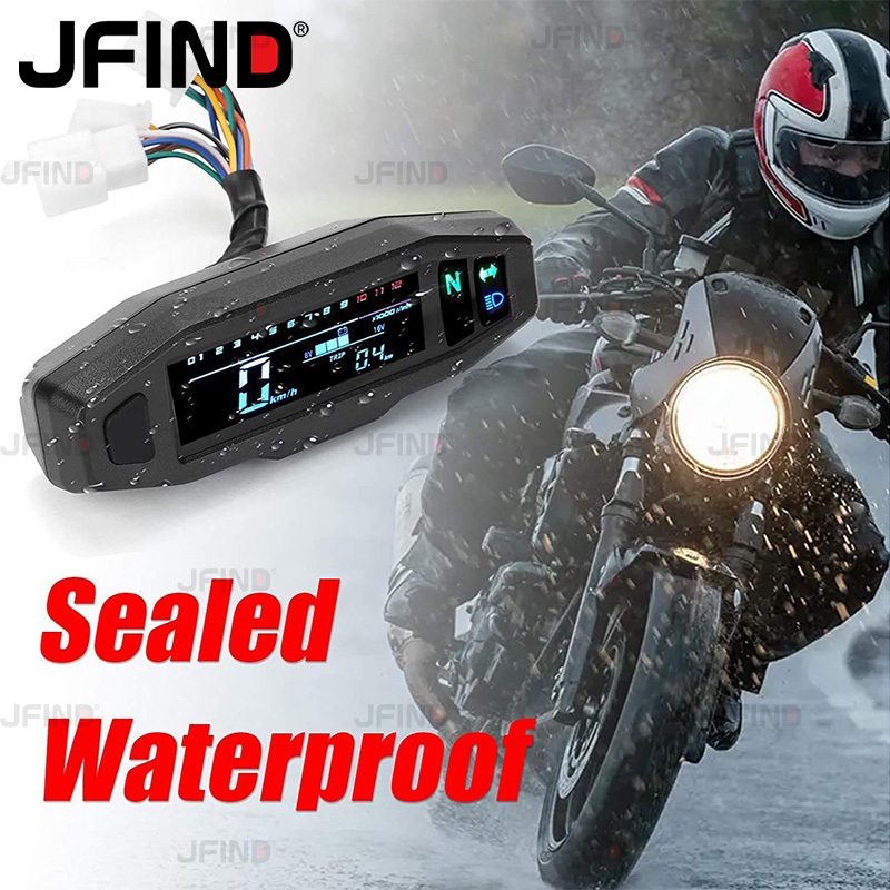 Universal LCD Digital Medidor De Motocicleta Velocímetro Velocidade LED Tacômetro Painel Instrumento