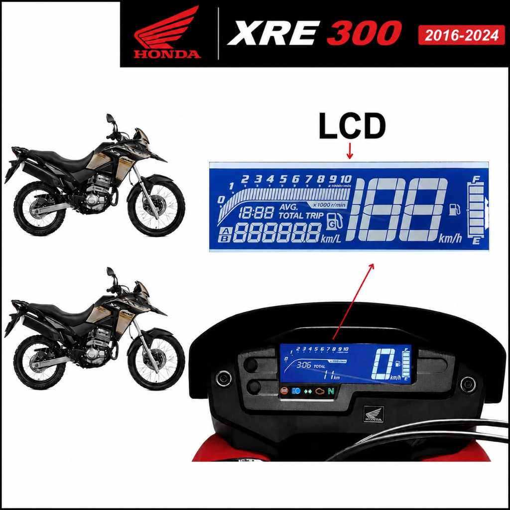 Display Lcd Do Painel Xre 300 2016/2024 ORIGINAL