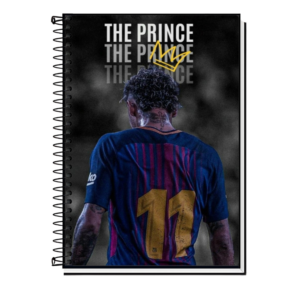 Caderno Capa Adesiva Neymar Jr Futebol Barcelona – Escolha o Seu! Disponível em Todos os Tamanhos Universitário Escolar