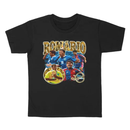 Camiseta Masculina Com Estampa Jogador Futebol Brasil Barcelona Tecido Premium 100% Algodão