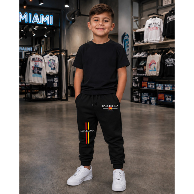 CALÇA MOLETOM BARCELONA  INFANTIL MENINO FLANELADO 100% ALGODÃO TAMANHO 4 ao 10 ANOS ENVIO RAPIDO