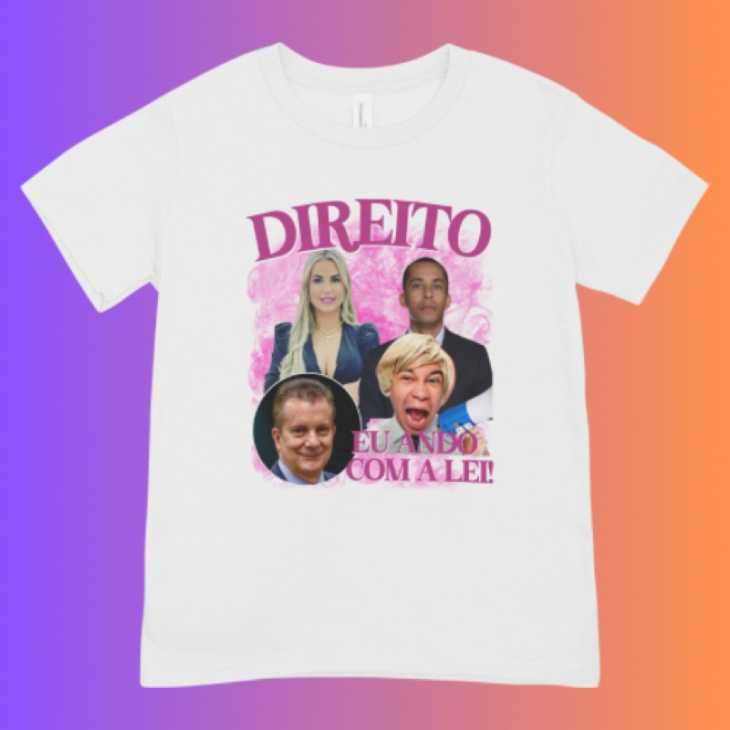 Camiseta personalizada Direito - Eu ando com a lei meu chapa Advogado Paloma