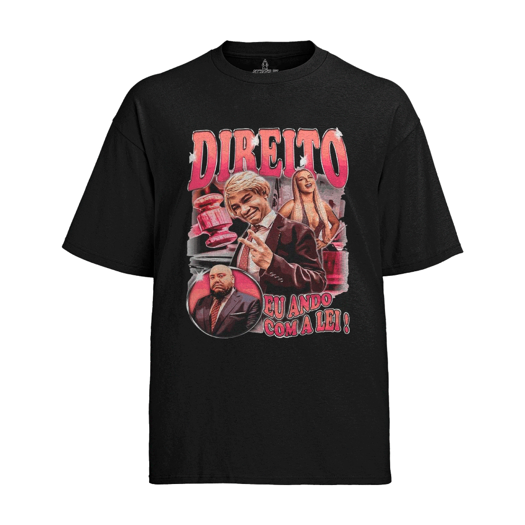 Camiseta Graphic Tee Tshirt Advogado Paloma DIreito Eu Ando com a Lei advocacia