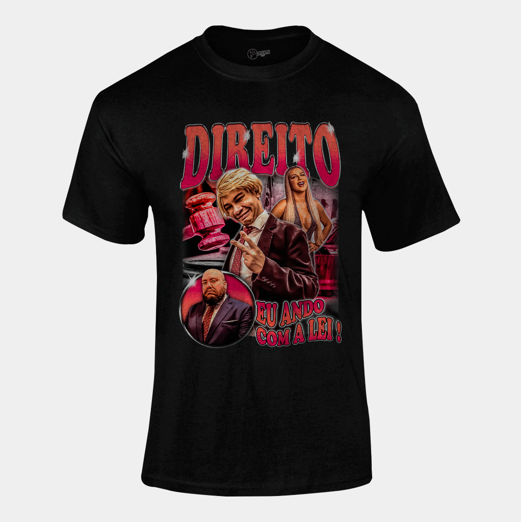 Camiseta Algodão Unissex - Advogado Paloma Direito Eu Ando Com Lei - Graphic Tee Tshirt Casual Versátil Alta Qualidade
