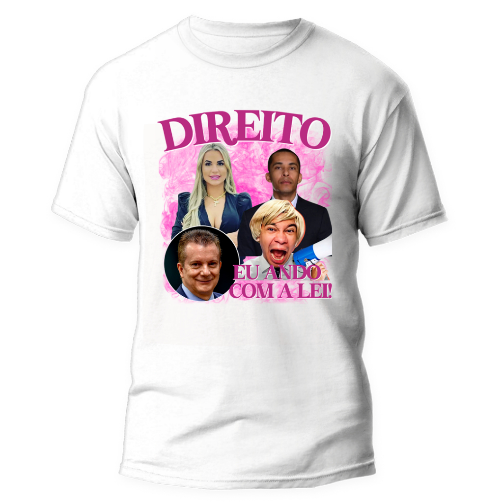 Camiseta Direito eu ando com a lei - 100% Algodão - DTF - Algodão Fio 30.1 - Qualidade Premium - Unissex