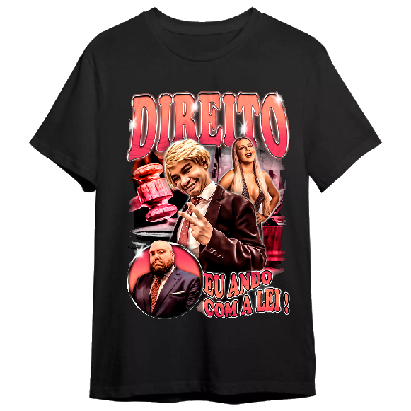 Camiseta Tshirt Direito Eu Ando Com a Lei Meme