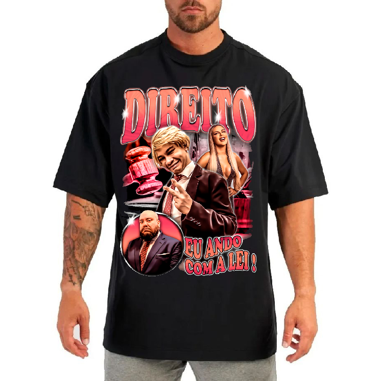 Camiseta Algodão Unissex Direito Meme Igor Eu Ando Com A Lei