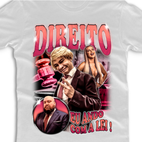 Camiseta Camisa Blusa Unissex Algodão DIREITO (eu ando com a lei)