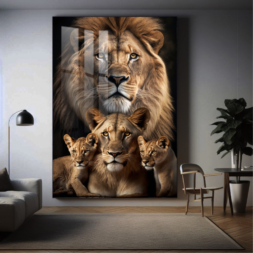QUADRO TELA DECORATIVA 110X80 LEAO TRIBO DE JUDA FAMILIA 4K FULL HD PREMIUM VARIEDADES - Diversas op
