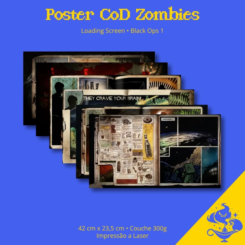 Poster Loading Screen COD Zombies Black Ops (BO1) - Couche 300g 42x23,5cm - Studio Kustom
