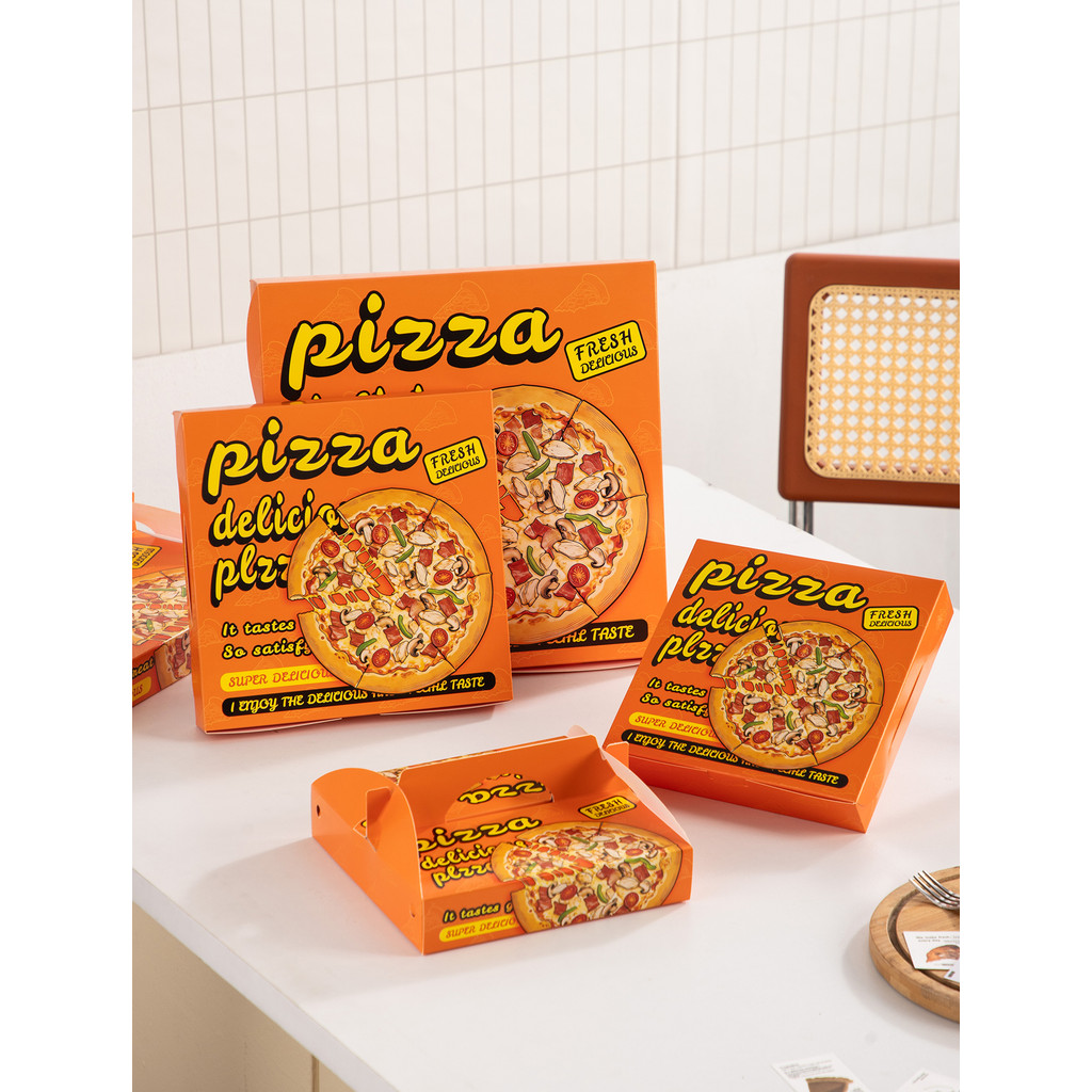 Caixa de embalagem de pizza comercial descartável caixa de pizza 20cm 23cm 27cm 30cm 40cm Takeaway caixa de embalagem de