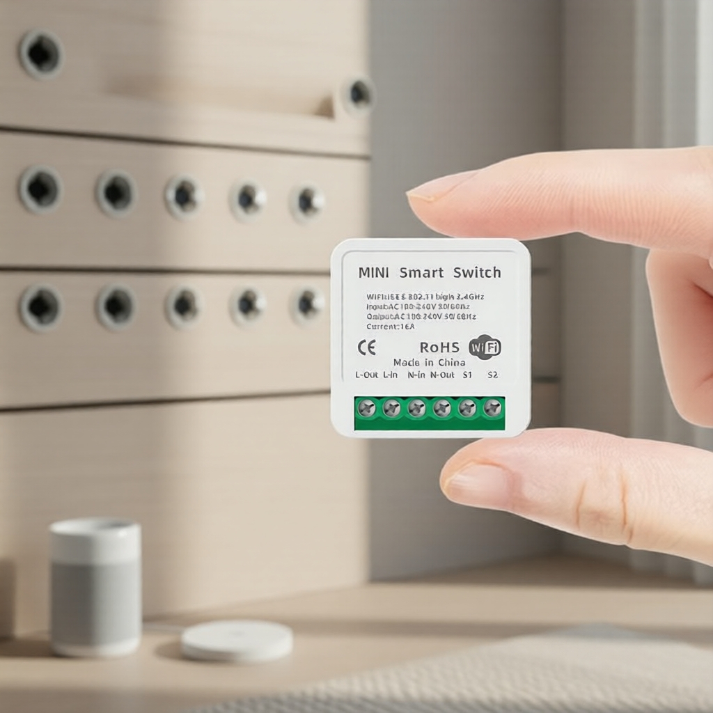 Módulo de Relé Mini Smart Home 16A, Axus Tuya WiFi de Duplo Controle, Compatível com Alexa e Smart Life App