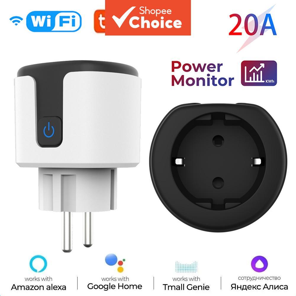 Tomada Inteligente AXUS WiFi Controle de Voz EU 16A/20A, Monitoramento de Energia e Função de Temporizador, Compatível