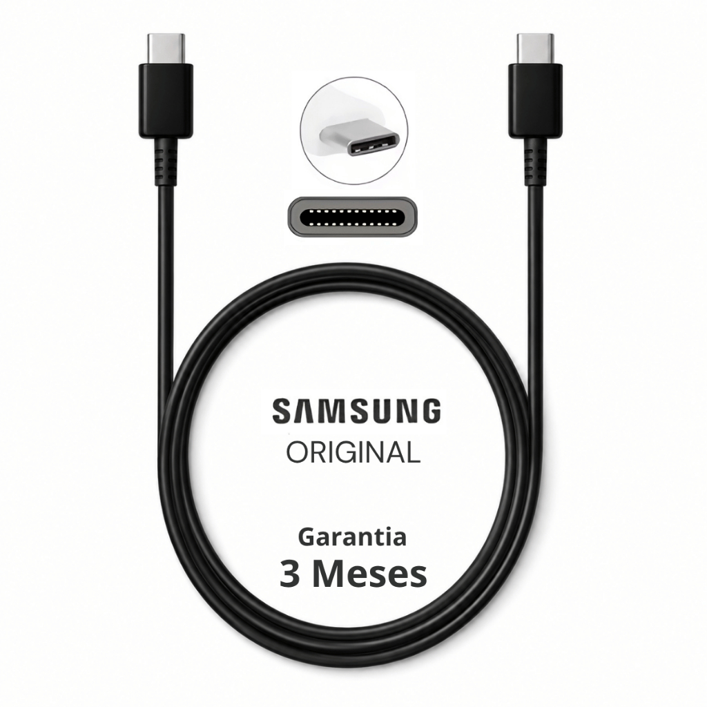 Cabo Samsung Tipo C Turbo A04 A05 A06 A16 A26 A36 S23 S24 S25+ M52 M53 M54 M55 Original Preto