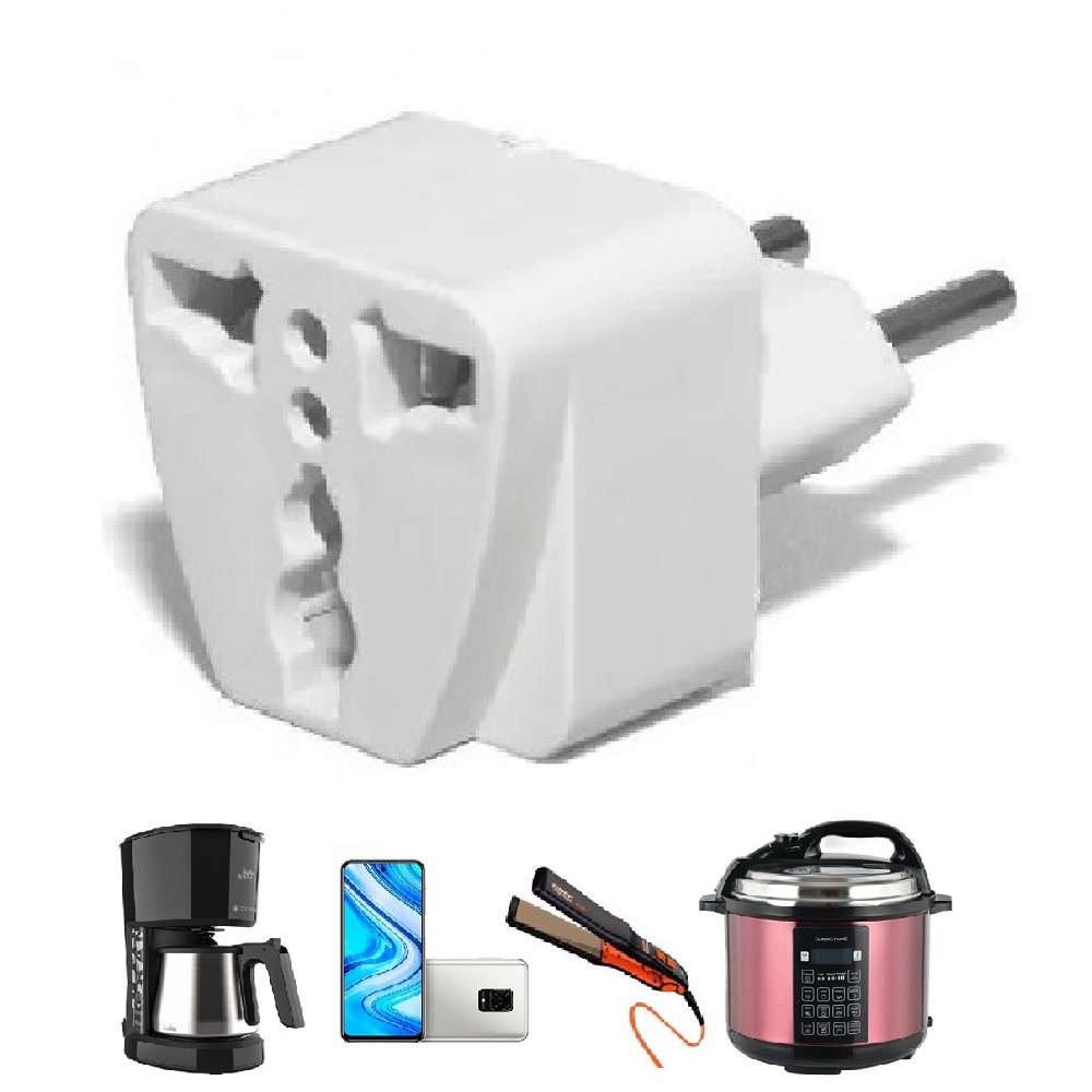 Adaptador Tomada Universal Brasil Serve Para Plugs Chile Argentina UK Viagem Conexão Multiuso