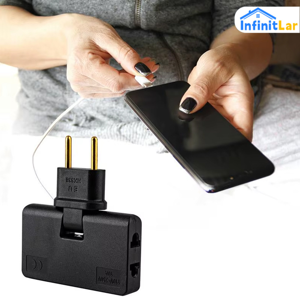 Conversor de Tomada Pino Adaptador Versátil para Casa e Viagem