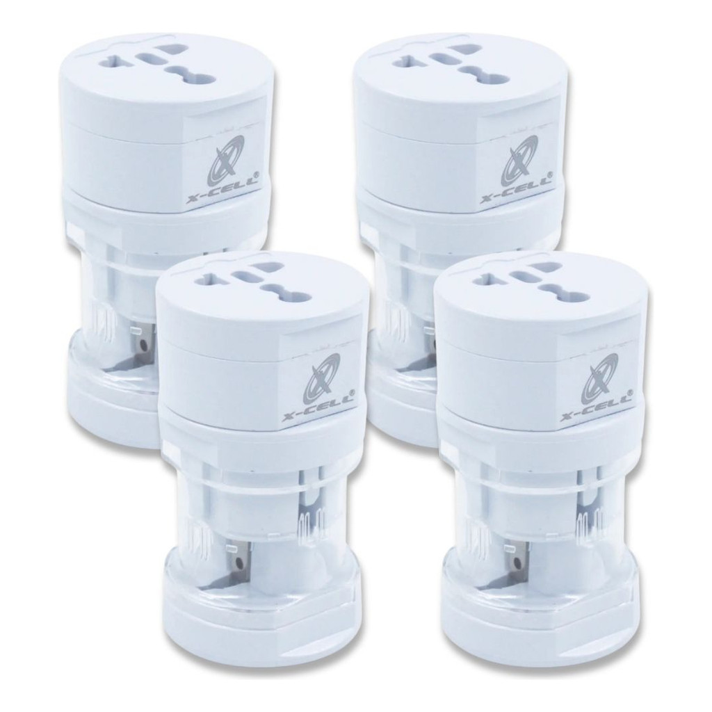 Kit com 4 Adaptadores de Tomada Universal para Viagens Internacionais