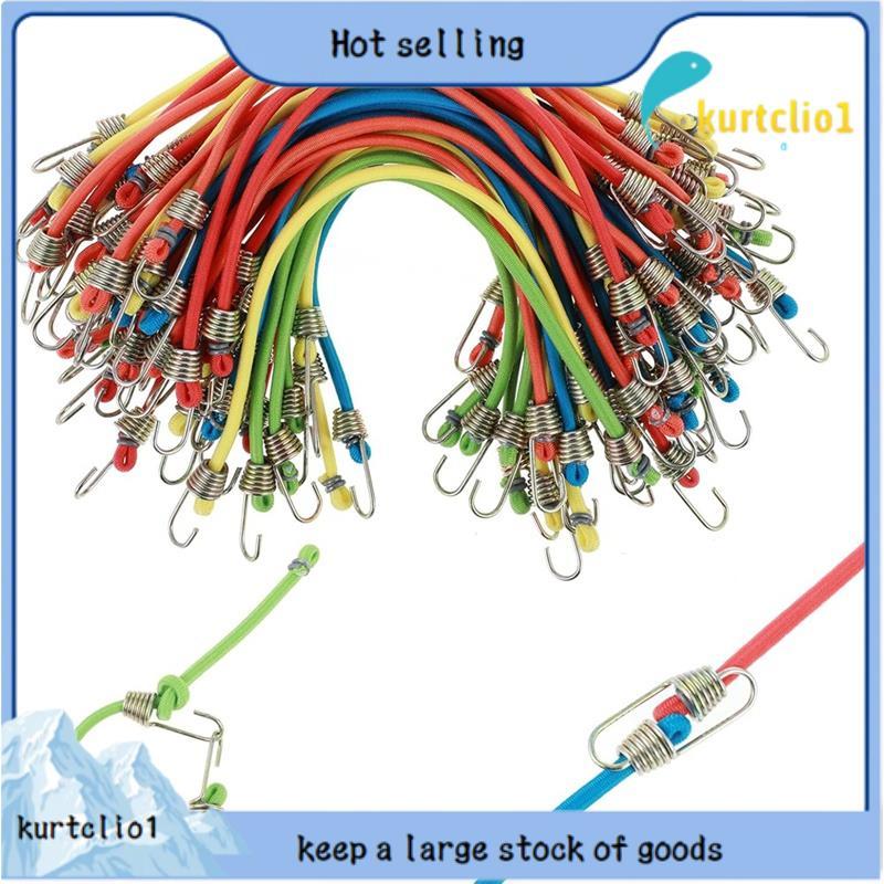 50 Peças Mini Bungee-Cords Com Ganchos Multicoloridos Cabos Elásticos Curtos Tiras De Borracha Para Rack De Teto De Baga