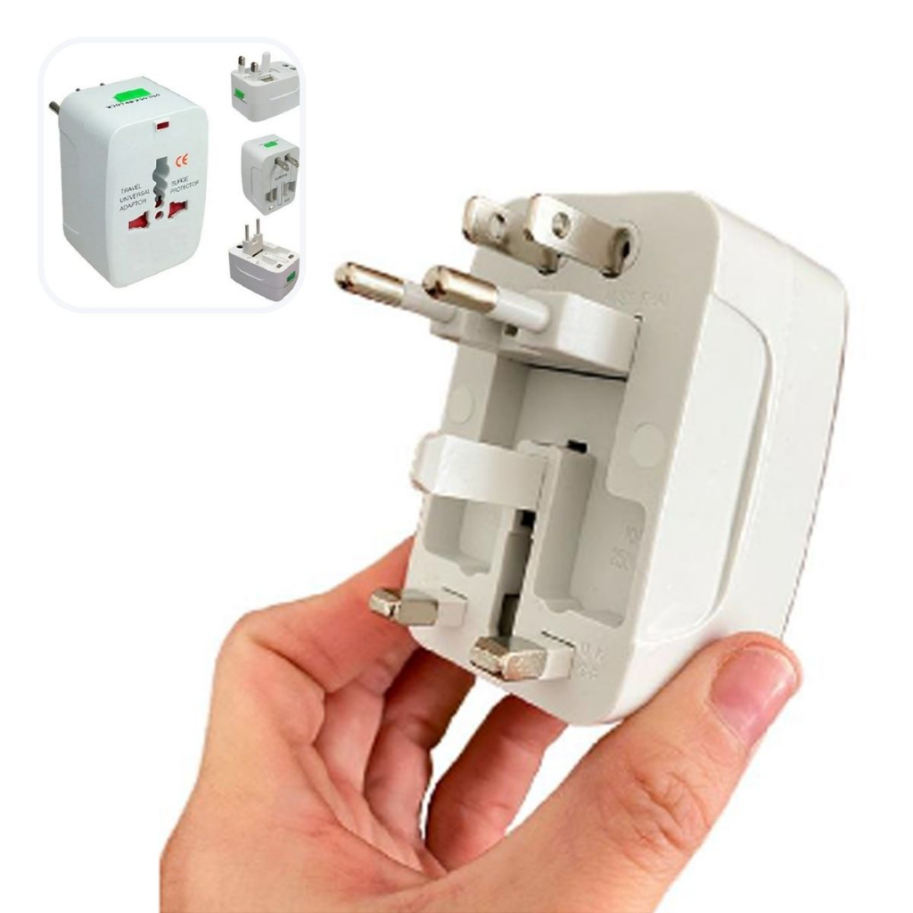 Adaptador Tomada Plugue Padrão Europeu Bivolt Viagem Para Argentina Londres Europa Americana Punta Cana Cancun + Países
