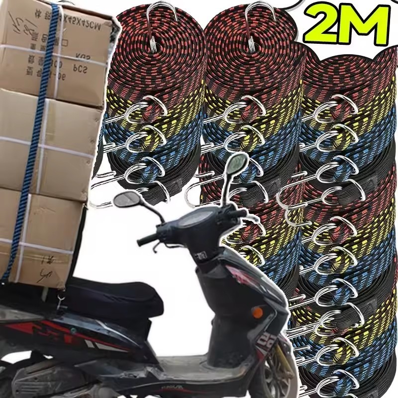 Alça De Gravata Ajustável De Alta Elasticidade-Para Suporte De Equipamento De Motocicleta-Correias De Látex Bagagem Cord
