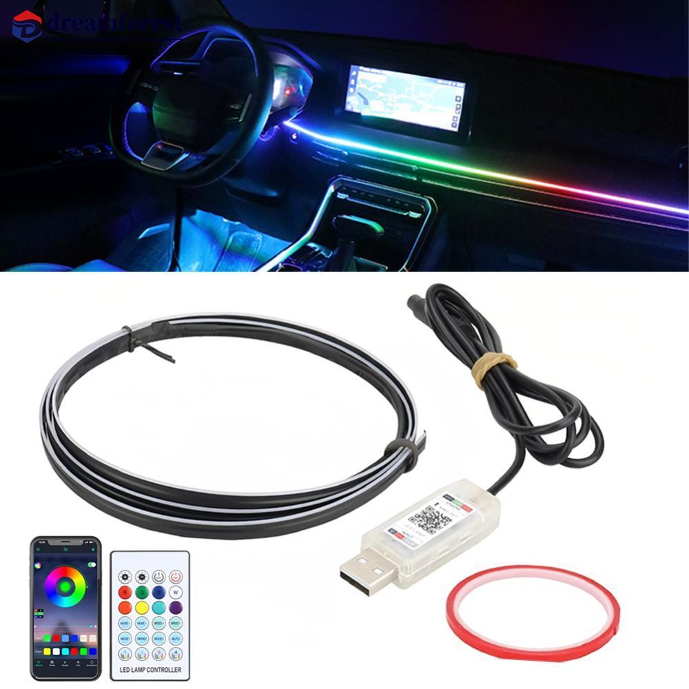 DREAMFOREST 110cm Luzes Ambientais Do Carro USB APP Controle Remoto LED Interior RGB Sinfonia Atmosfera Lâmpada Para Tes
