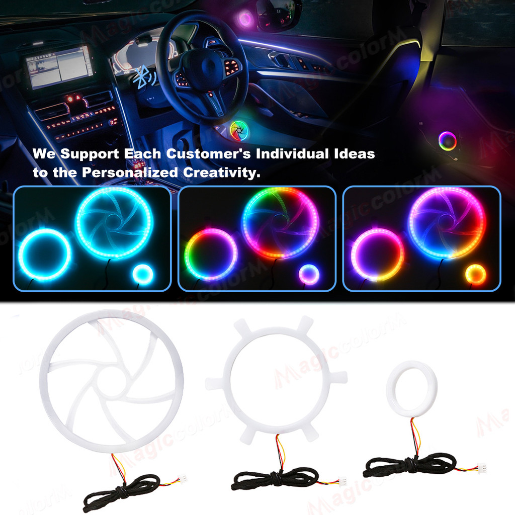 5.9in/4.13 Polegada Sinfonia RGB Chifre Tweeter Luz Ambiente Universal Interior Do Carro Atmosfera Lâmpadas De Áudio Cap